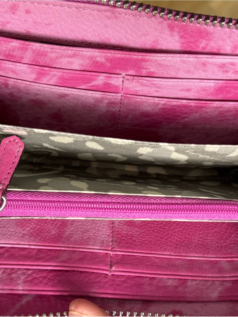 Aimee Kestenberg Pink Zip-Around Leather Wallet